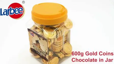 Vente en gros de 500 g de chocolat en pièces d'or dans un bocal de Larbee Factory