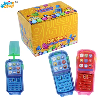 Bonbons durs personnalisés en forme de téléphone portable de vente chaude de bonbons en forme de sucette