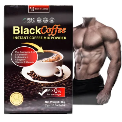 La poudre instantanée de mélange de café de café noir d'OEM garde la forme et favorise le métabolisme